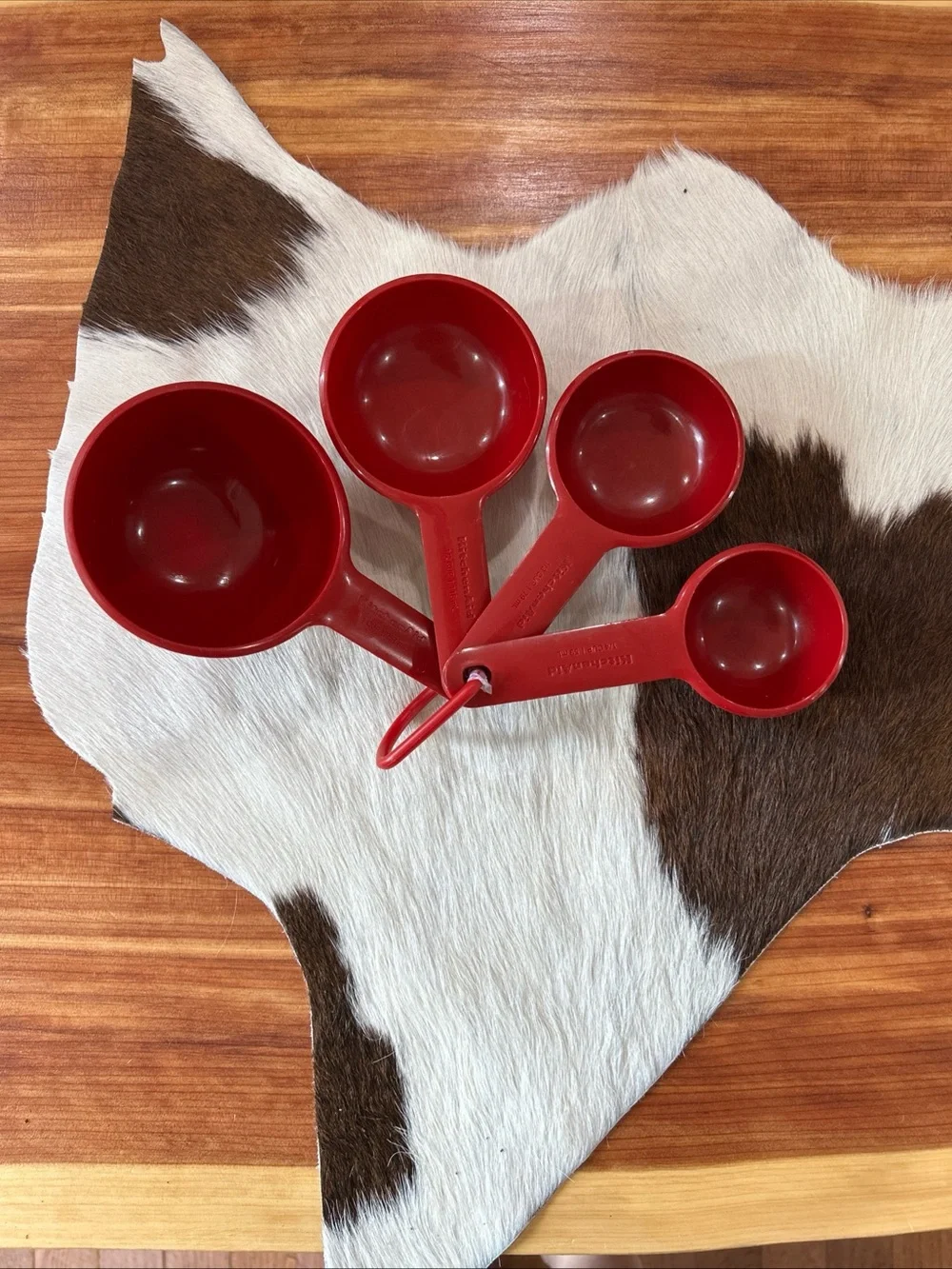 KitchenAid Measuring Cup Set 4 Piece Red Plastic Nested Baking Tools